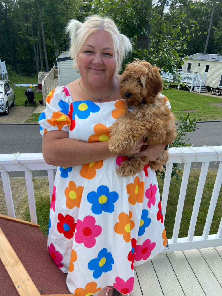Clare Lackenby with Cinder